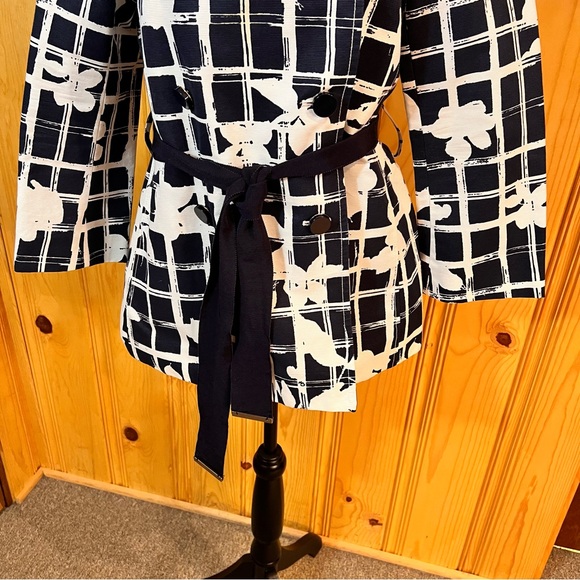 Carolina Herrera Window Pane Print Short Raincoat Sz-S - Picture 4 of 11